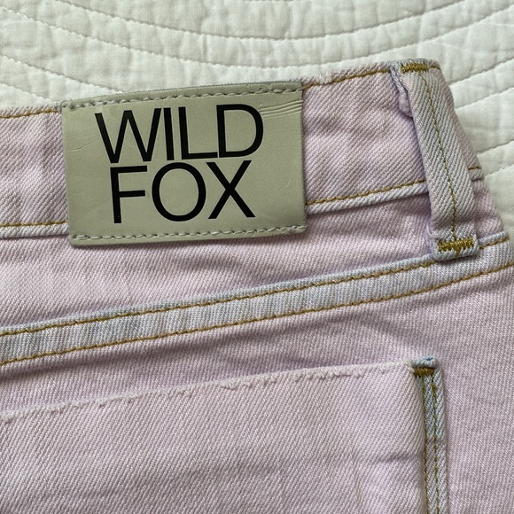Wildfox Friday Night Short Cutoff Frayed Overdyed Denim Jeans Pink Lavender 27 - Picture 6 of 15